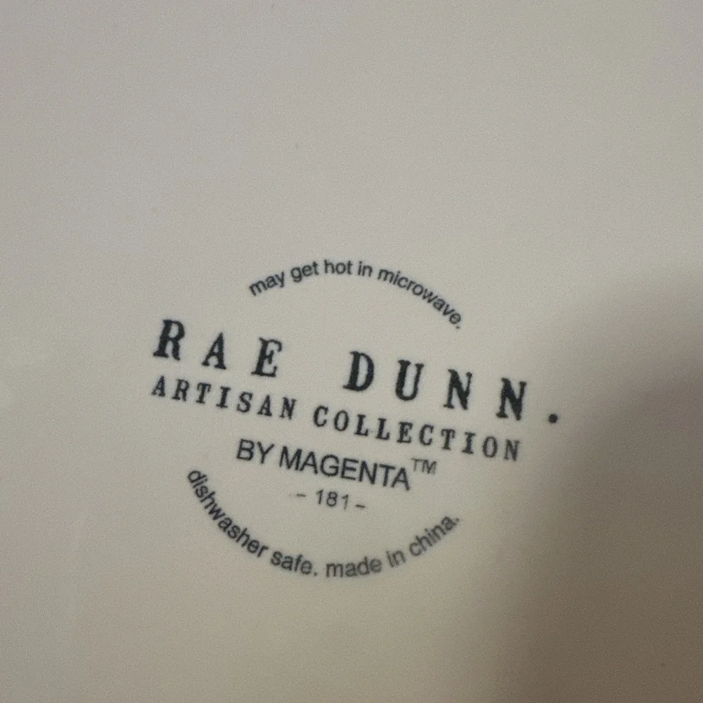 Rae Dunn WOOF Cream Ceramic Dog Bowl, NEW 8